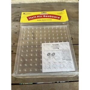 Learning Resources 11 X 11 Pin Transparent Geoboard Square‎  Grid & Rubberbands